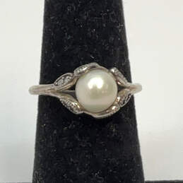 Designer Pandora S925 ALE Sterling Silver Pearl Stone Modern Band Ring