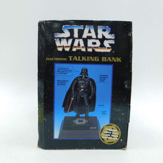 Vintage 1996 Star Wars Darth Vader Electronic Talking Bank IOB image number 6