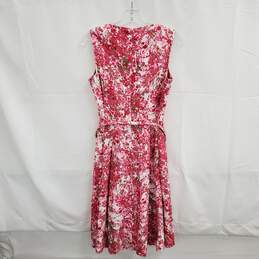 Talbots Petites Pink Sleeveless Zip Back Floral Dress Size 4P alternative image