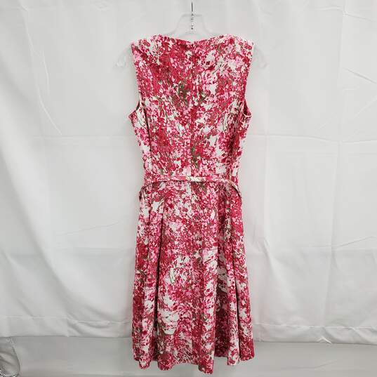 Talbots Petites Pink Sleeveless Zip Back Floral Dress Size 4P image number 2