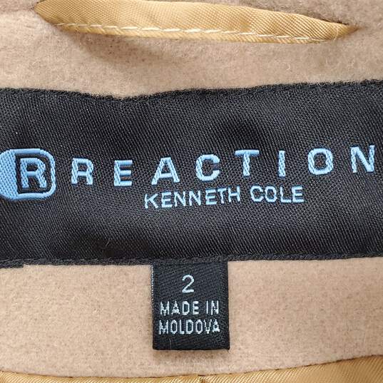 Kenneth Cole Reaction Women Tan Coat Sz 2 NWT image number 4