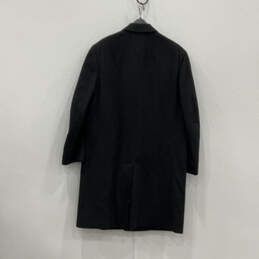 Mens Black Pure Oriental Cashmere Notch Lapel Button Front Overcoat alternative image