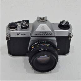Pentax K1000 SLR 35mm Film Camera W/ Lenses Flash Manuals Case alternative image