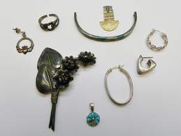 925 Sterling Silver & Stones Scrap Jewelry, 155.1g alternative image