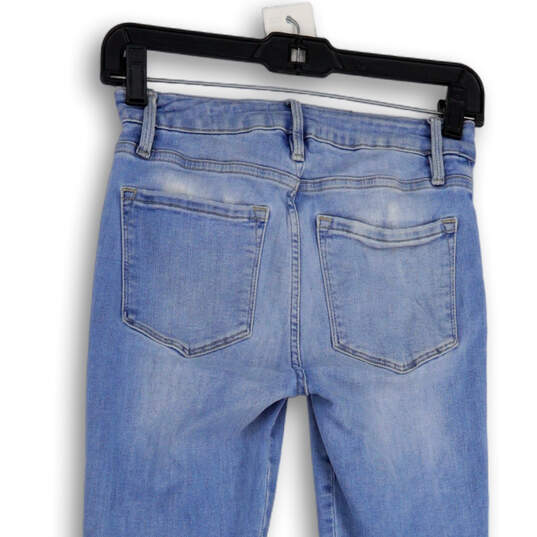 Womens Blue Medium Wash Denim Pockets Stretch Skinny Leg Jeans Size 1 image number 4