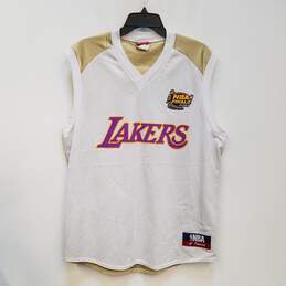 Vtg Majestic Mens White LA Lakers Shaquille O'Neal #34 NBA Jersey Size L