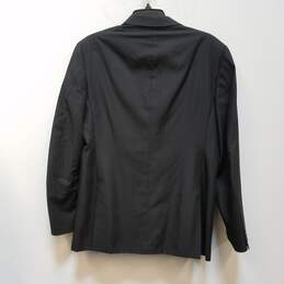 Mens Black Notch Collar Long Sleeve Pockets Single breasted Blazer Size 48 alternative image