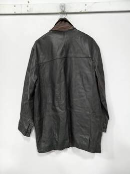 Men’s Original Leather Designs Leather Trench Coat Sz XL alternative image