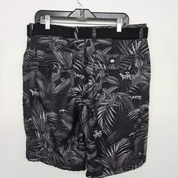 Black Tropical Shorts With Black Belt alternative image