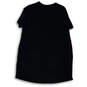 Womens Black Short Sleeve Collarless Crew Neck Pullover T-Shirt Size Small image number 2