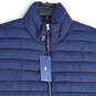 NWT Mens Navy Mock Neck Sleeveless Full-Zip Puffer Vest Size Large image number 3