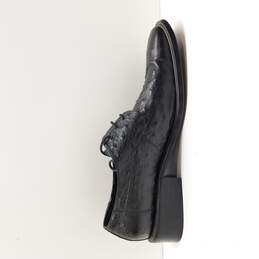Borgesi Men's Black Ostrich Leather Derby Shoes Size 45