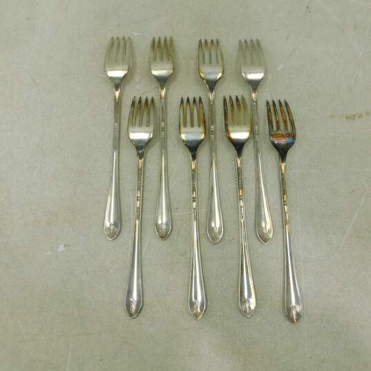 Wm Rogers and Son 1940 IS Exquisite Silver Plate Set of 8 Grille Forks image number 4