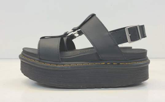 Dr Martens Leather Cut Out Platform Sandals Black 9 image number 2
