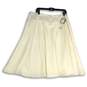 NWT Ralph Lauren Womens White Flat Front Knee Length Side Zip A-Line Skirt Sz 14 image number 1