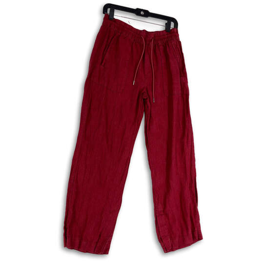 Womens Pink Elastic Waist Pockets Drawstring Straight Leg Sweatpants Size 6 image number 1