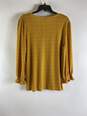 Adrianna Papell Women Yellow Polka Dot Blouse L NWT image number 2