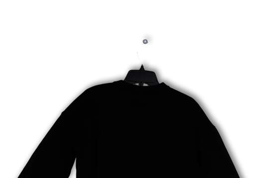 Womens Black Round Neck Long Sleeve Stretch Pullover Sweatshirt Size XS image number 4
