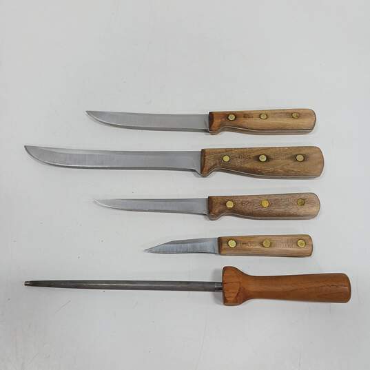 Chicago Cutlery Wooden Handle Steak Knives w/Block image number 2