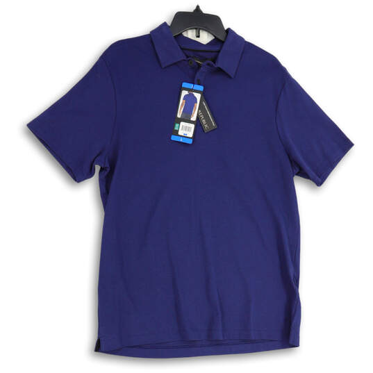NWT Mens Blue Collared Short Sleeve Luxe Touch Performance Polo Shirt Sz L image number 1