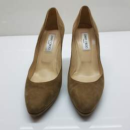 Jimmy Choo Beige Suede Pumps Womens Size 40 AUTHENTICATED