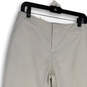 Womens White Flat Front Stretch Pockets Straight Leg Dress Pants Size 8 image number 4