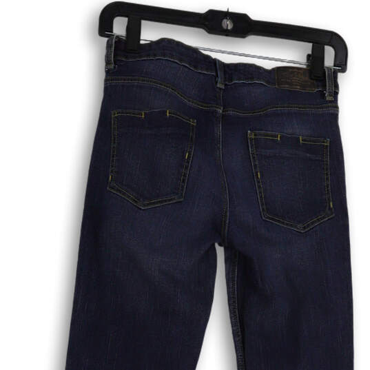 Womens Blue Denim Slim Fit Medium Wash Pockets Skinny Leg Jeans Size 4 image number 4
