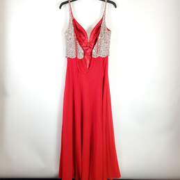 Eva Usa Women Red Embellished Sequin Gown M NWT alternative image