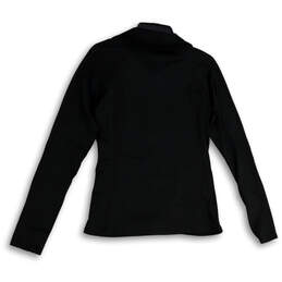 Womens Black Quarter Zip Mock Neck Long Sleeve Activewear Top Size M alternative image