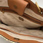 NWT Womens Brown Leather Semi Chain Strap Inner Pockets Shoulder Bag image number 6