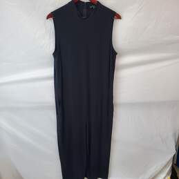 Eileen Fisher Stretch Jersey Mock Neck Dress in Black Size Medium