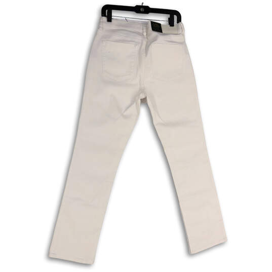 NWT Womens White Denim Medium Wash Five Pocket Design Straight Jeans Size 8 image number 2