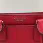Womens Red Leather Bottom Studs Double Handle Zipper Satchel Bag image number 6
