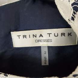 Trina Turk Women White/Blue Ombre Lace Midi Dress Sz 2 alternative image