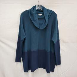 Smartwool Polyester Blend Green & Blue Long Sleeve Turtleneck Sweater Size SM