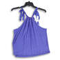 NWT Womens Purple Pleated Sleeveless Halter Neck Blouse Top Size Small image number 1