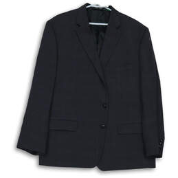 Mens Black Long Sleeve Notch Collar Pockets Two Button Blazer Size XLG