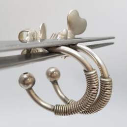 Sterling Silver FW Pearl Bead Hoop Earring Bundle 2pcs DAMAGED 14.4g alternative image