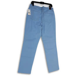NWT Womens Blue Denim Classic Rise Light Wash Tapered Leg Jeans Size 12 alternative image