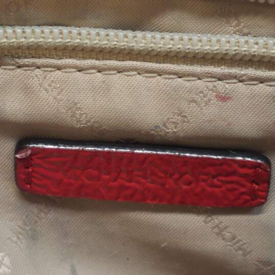 Michael Kors Red PVC MK Embossed Zip Crossbody Bag image number 5