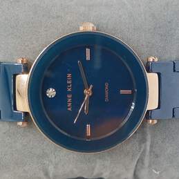 Anne Klein AK1018 Blue Ceramic And Rose Gold Tone W/Diamond Watch alternative image