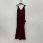 NWT Lulus Womens Maroon V-Neck Sleeveless Back-Zip Maxi Dress Size Small image number 1