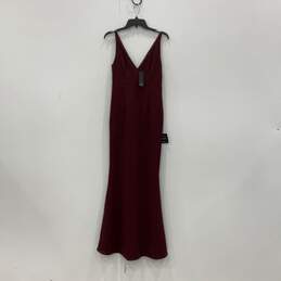 NWT Lulus Womens Maroon V-Neck Sleeveless Back-Zip Maxi Dress Size Small