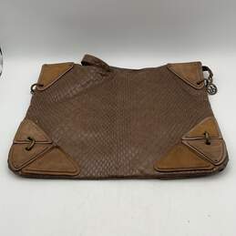 Jessica Simpson Womens Brown Crocodile Skin Pattern Shoulder Handbag Purse