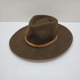 Bigalli Brown Wool Felt Water Repellent Fedora Hat Size Medium