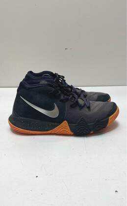 Nike Kyrie 4 Black Metallic Silver Orange Athletic Shoes Men's Size 9.5