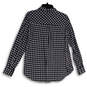 Womens Blue White Check Collared Long Sleeve Button-Up Shirt Size 8 image number 2