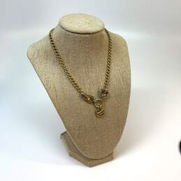 Designer Juicy Couture Gold-Tone Chain Rhinestone Choker Necklace
