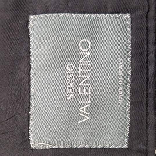 Sergio Valentino Men Black Pinstripe Super 150 Suit Jacket Sport Coat Dress Pants L image number 3