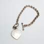 Sterling Silver Rolo Chain Heart Tag 7 1/2in Toggle Bracelet 20.0g image number 2
